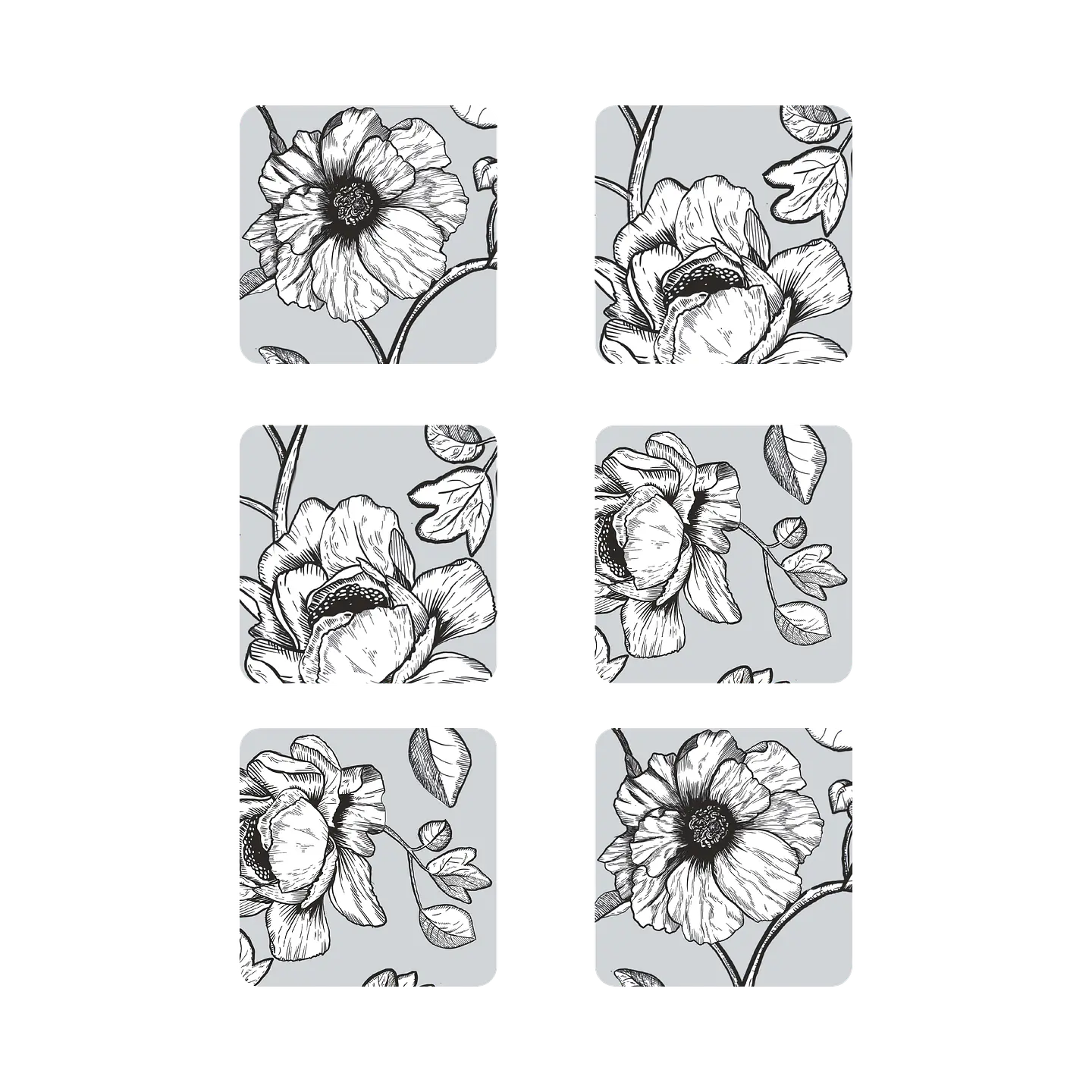 Pack 6 Posavasos Peonias 1