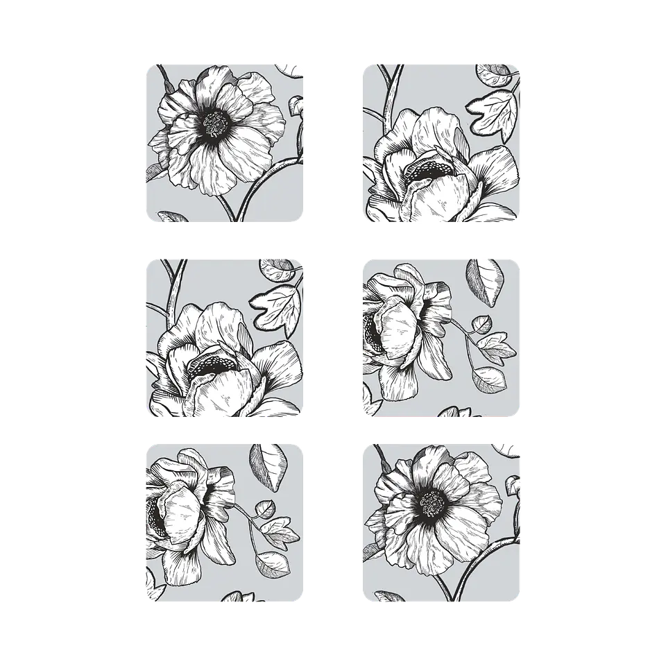Pack 6 Posavasos Peonias 1