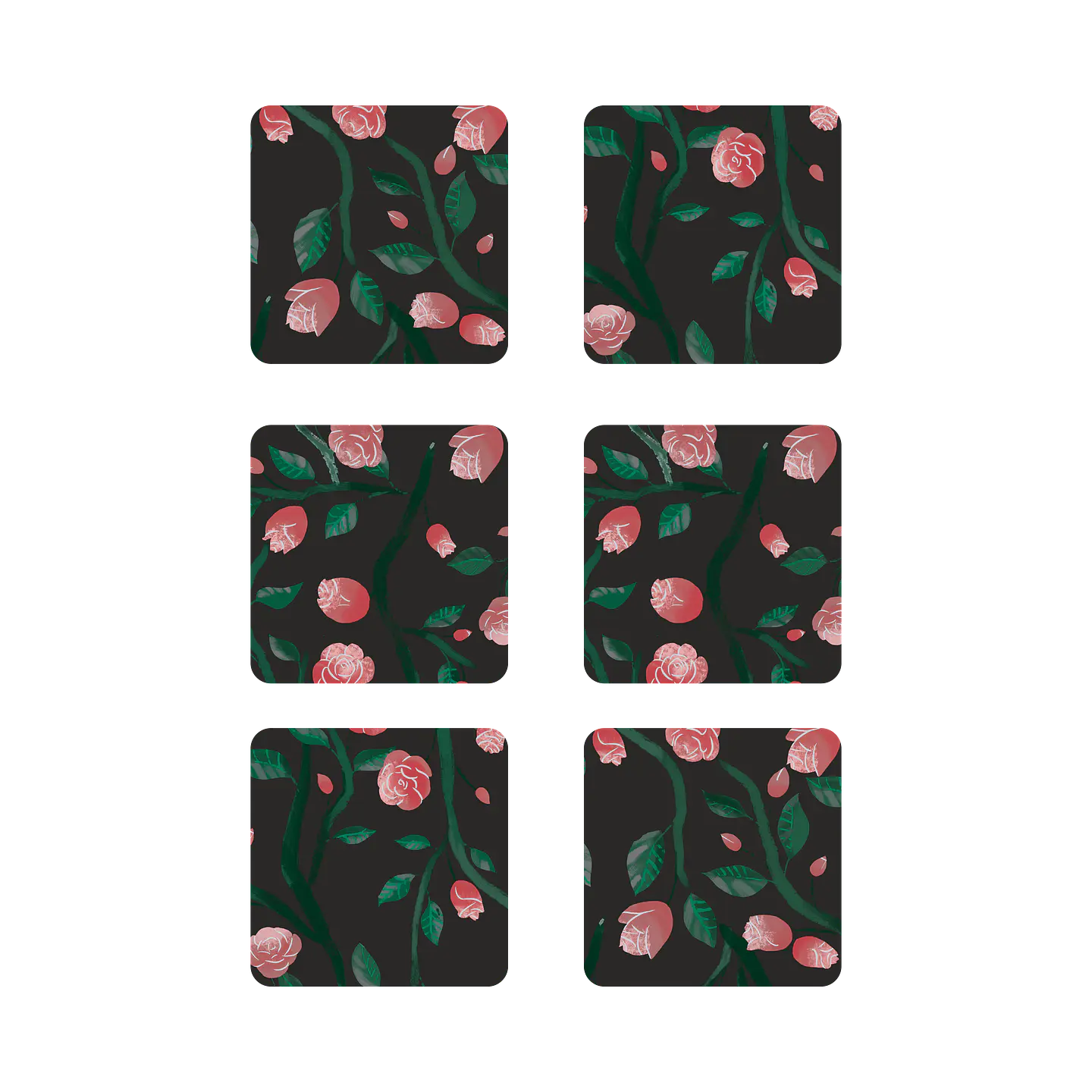 Pack 6 Posavasos Rosas 1