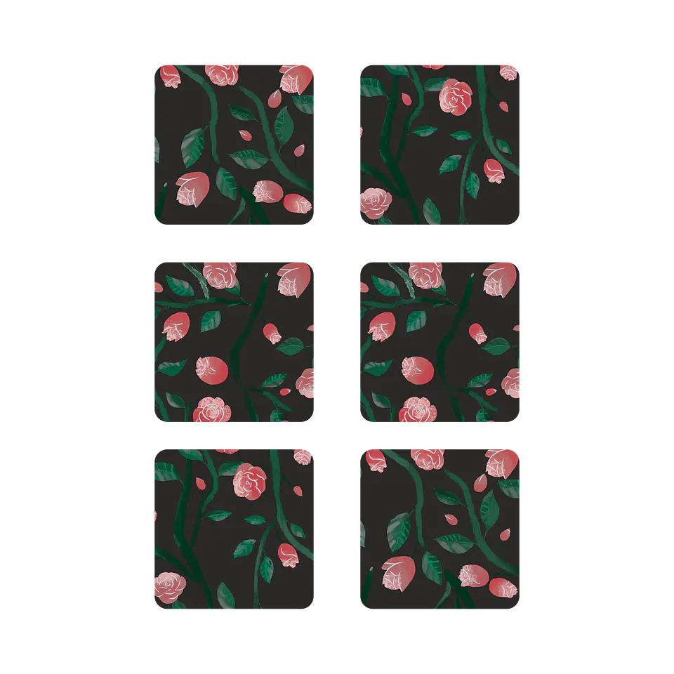 Pack 6 Posavasos Rosas 1