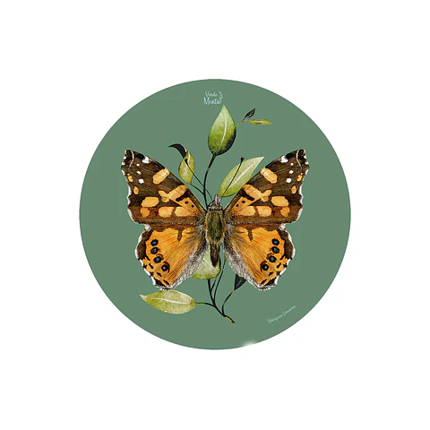 Set 6 Individual Redondo Mariposa colorada