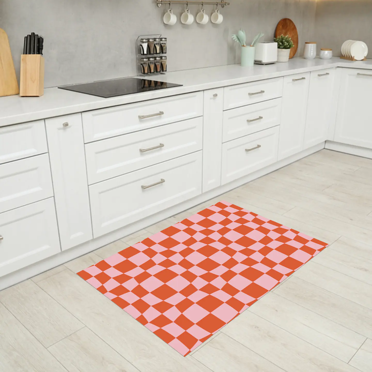 Alfombra San Valentin Cuadros Naranja 5
