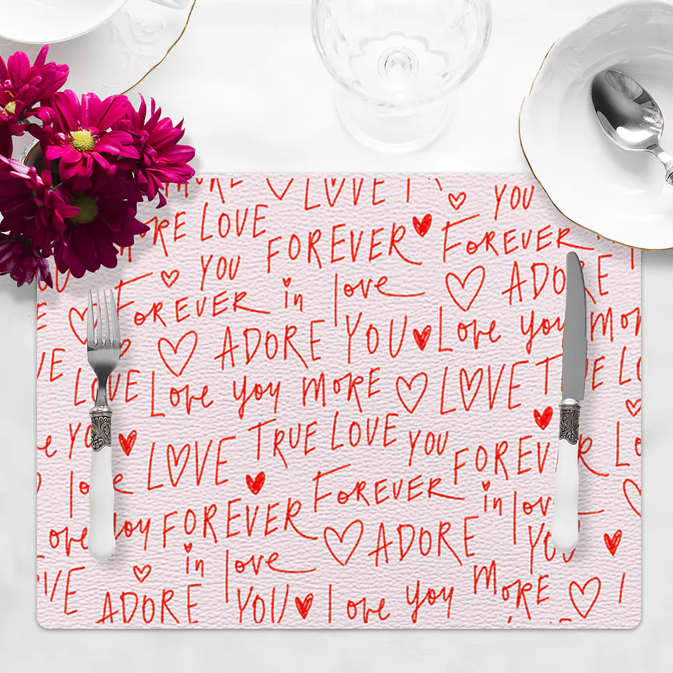 Set de 4 individuales 42x32 San Valentin Forever 2