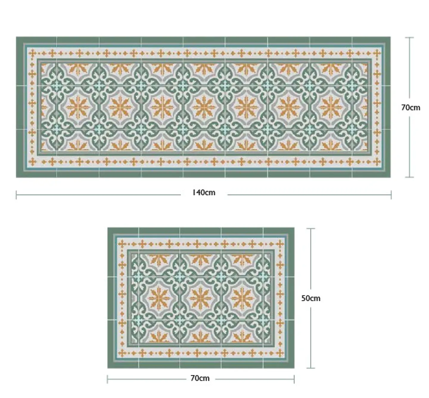 Pack Cocina Cordova Green 70 X 140 + 50 X 70 Cm  1