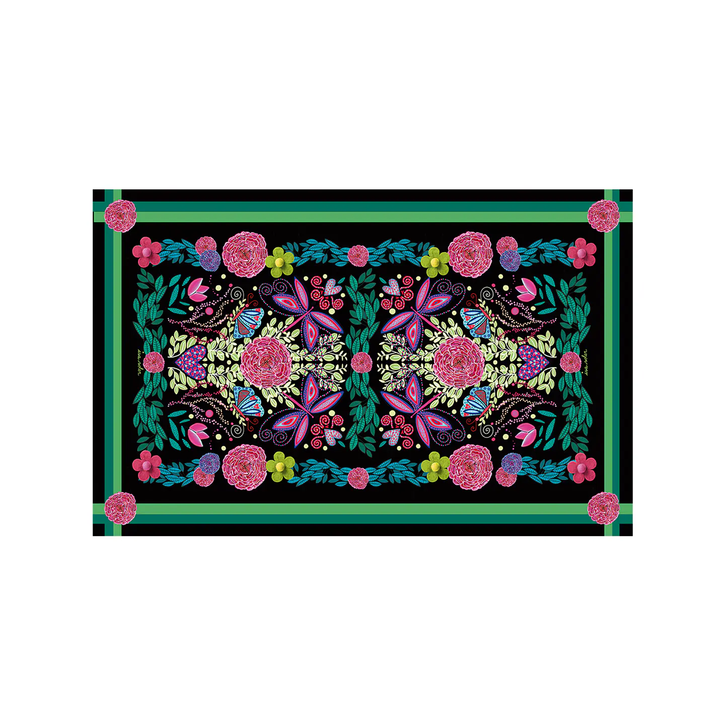 Alfombra Jardin Botanico En Negro 140X220  1