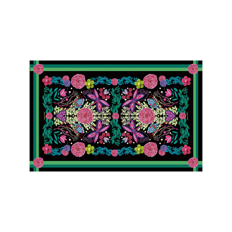 Alfombra Jardin Botanico En Negro 140X220  1