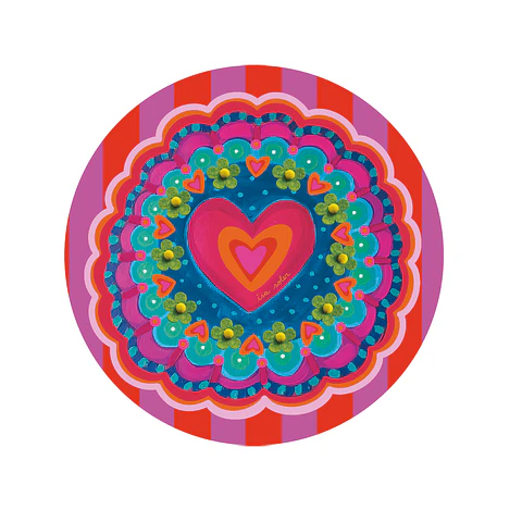 Set 6 Individuales Corazon contento rosa 37cm