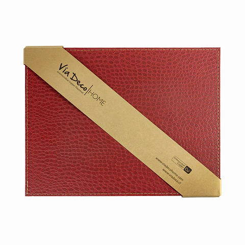 Set 4 Individuales Classic Croco Rojo