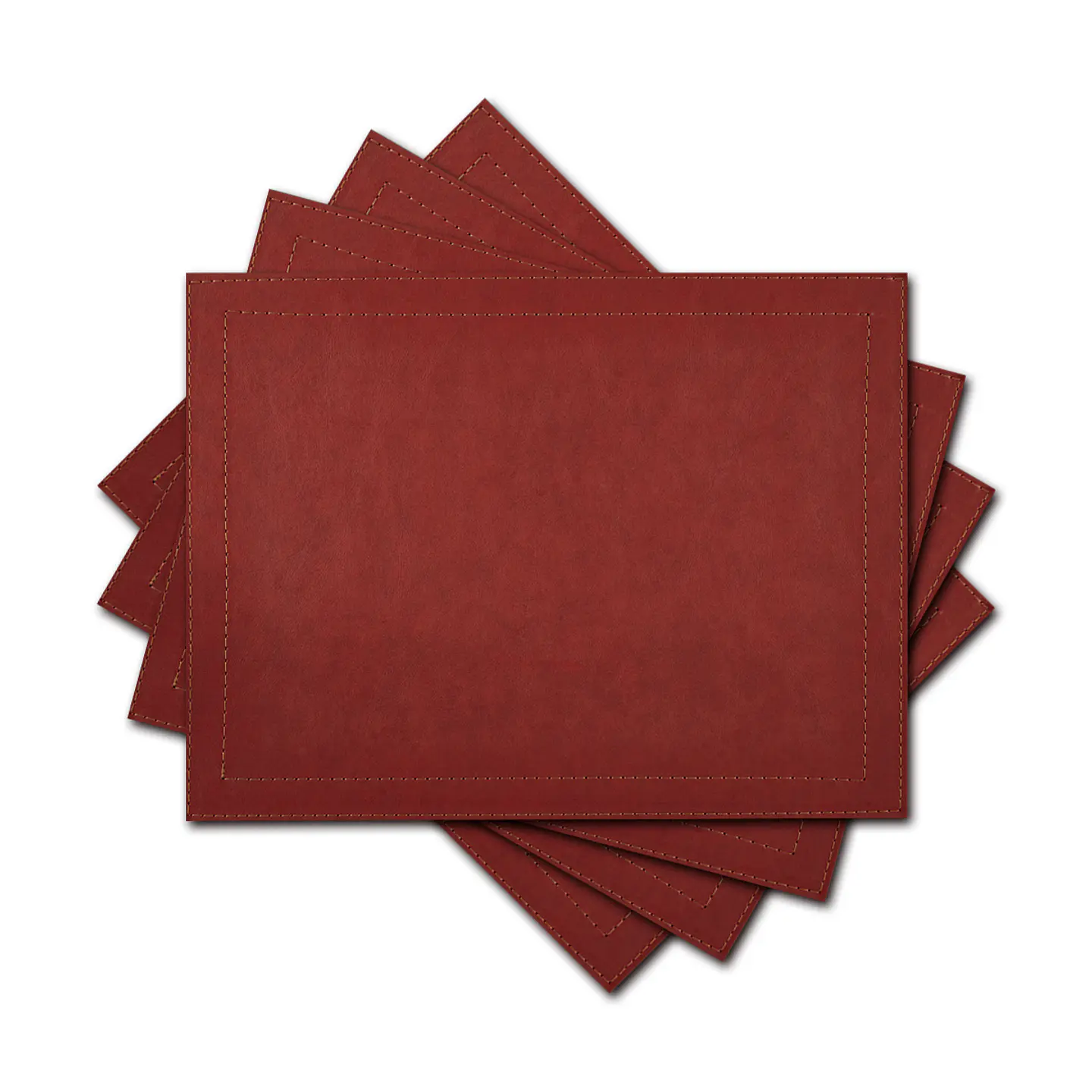 Set 4 Individuales Luxe Rojo Rectangular  1