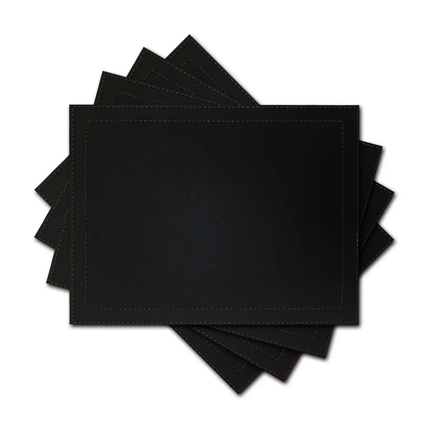Set 4 Individuales Luxe Negro Rectangular  1