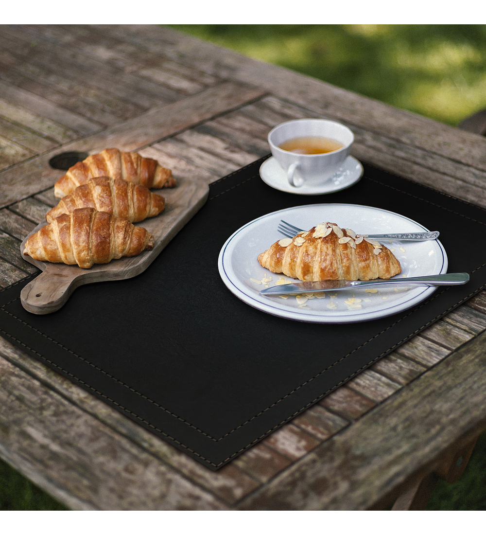 Set 4 Individuales Luxe Negro Rectangular 