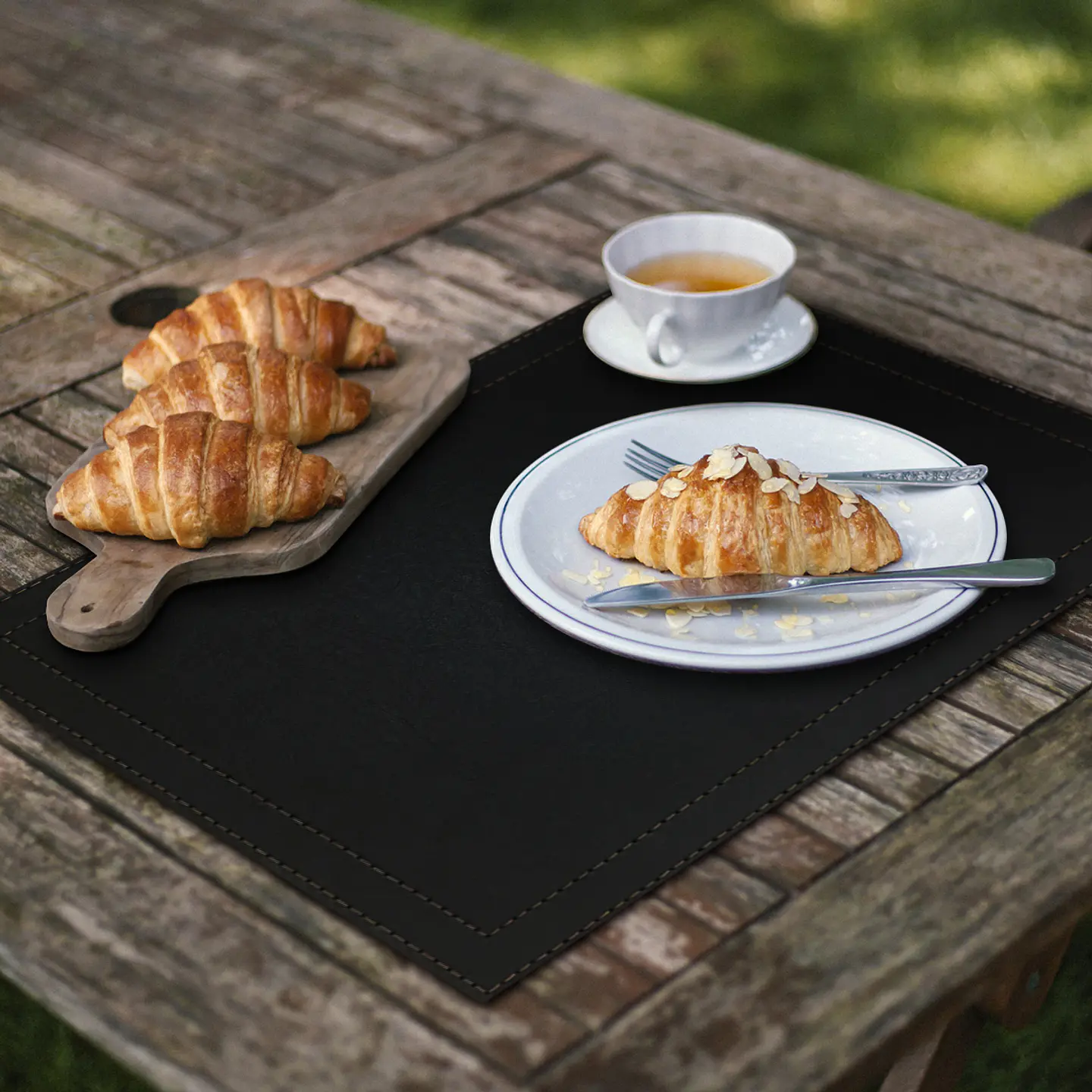 Set 4 Individuales Luxe Negro Rectangular  3
