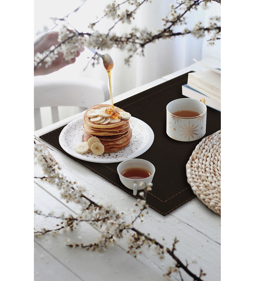 Set 4 Individuales Luxe Café Rectangular 