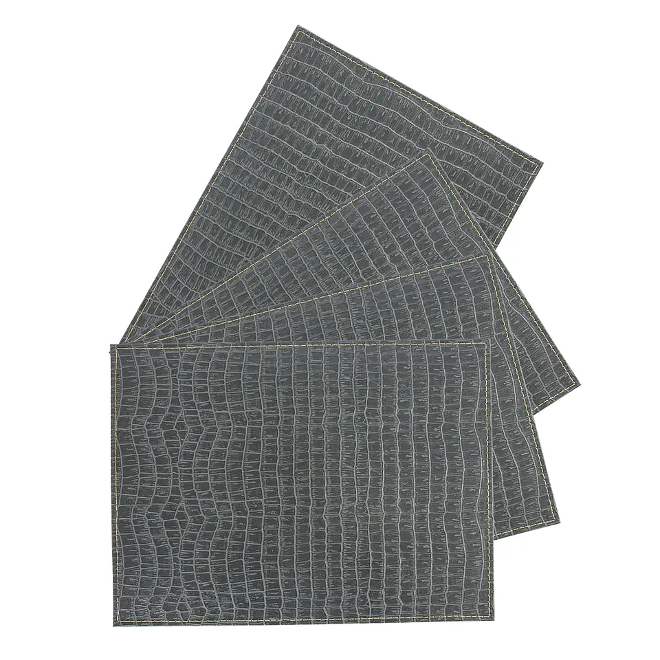 Set 4 Individuales Exotic BigCroco Negro 3