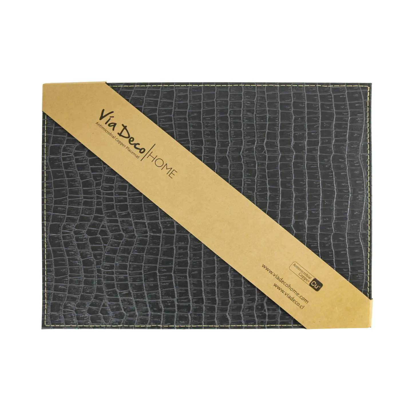 Set 4 Individuales Exotic BigCroco Negro 2