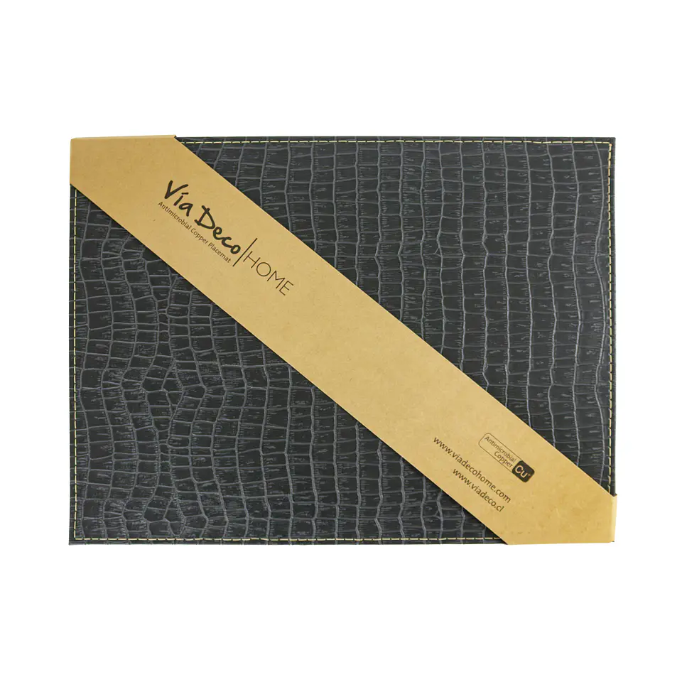 Set 4 Individuales Exotic BigCroco Negro 2