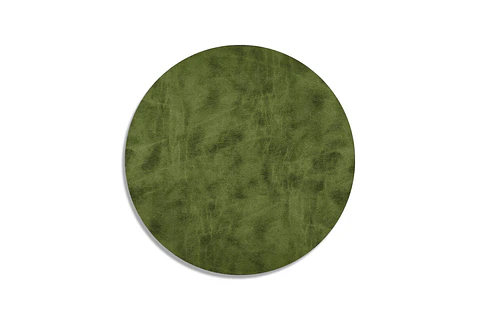 Set 4 Individuales Vegan Leather Verde Redondo