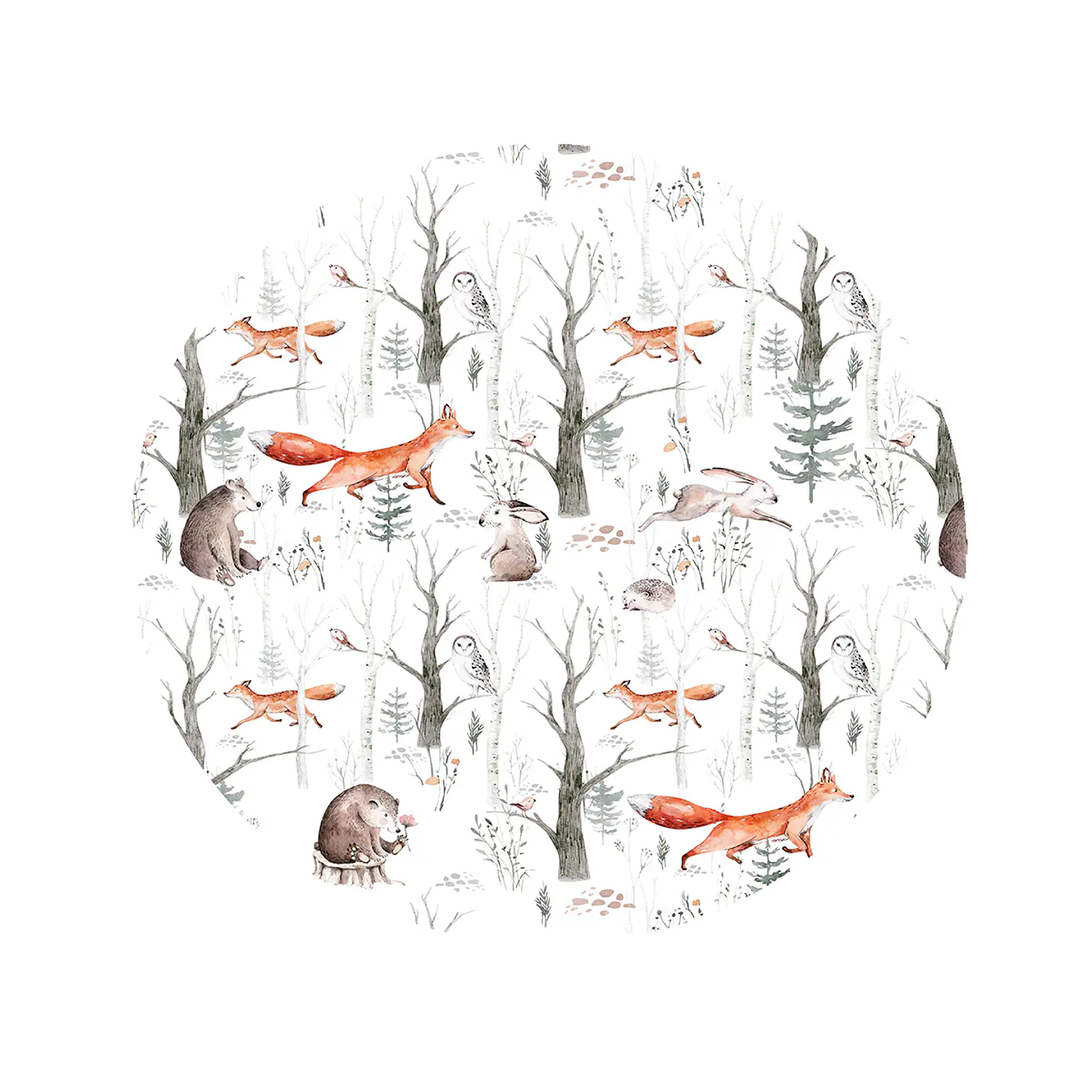 Alfombra Animales del Bosque 140 x 140 cm 1