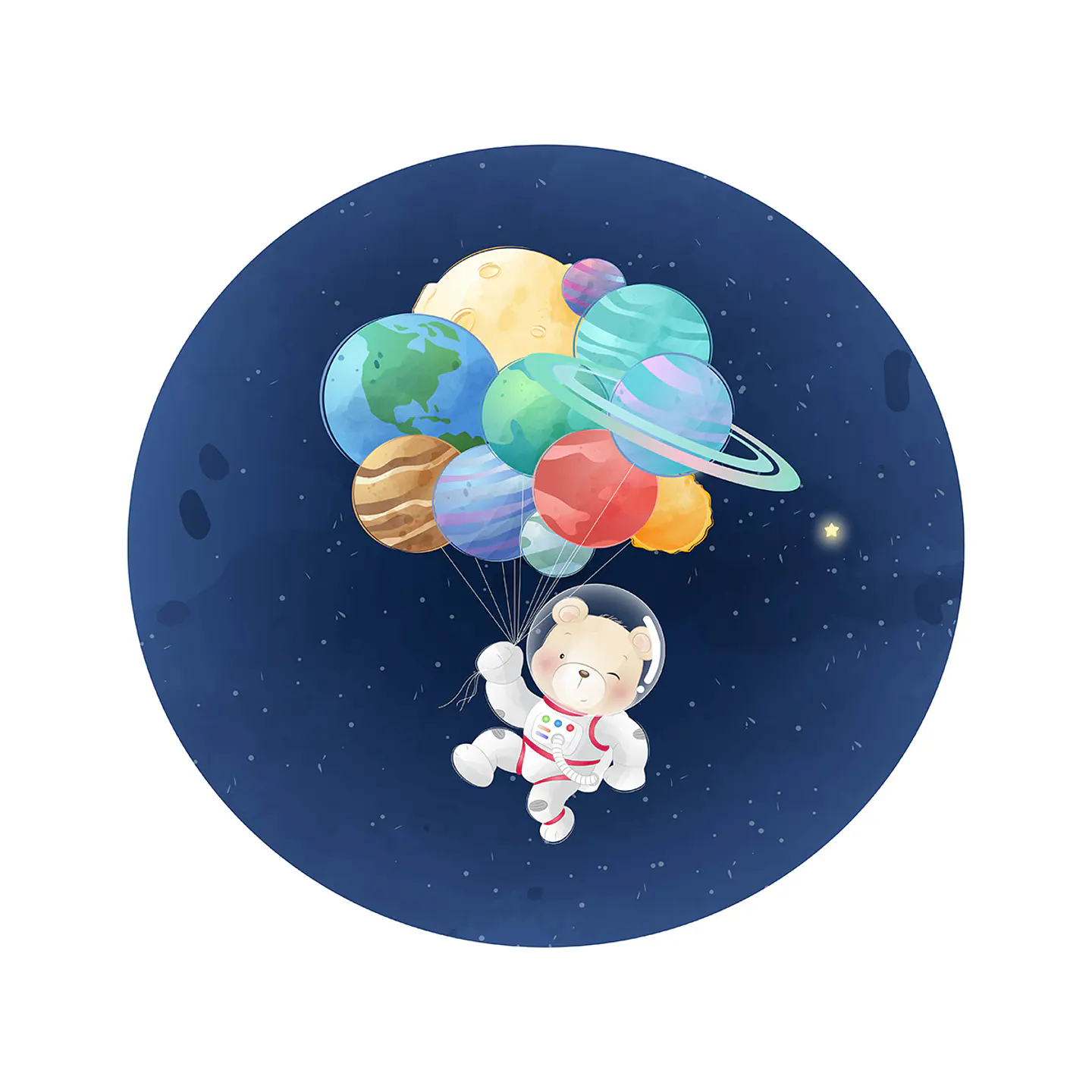 Alfombra Oso astronauta 140 x 140 cm 1