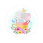 Set 6 indiv Principe Elefante redondo 37cm - Miniatura 1