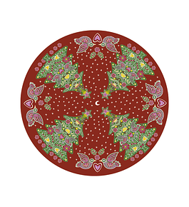 Alfombra ISoler Red Green Xmas Tree Floor Mat Round 140cm