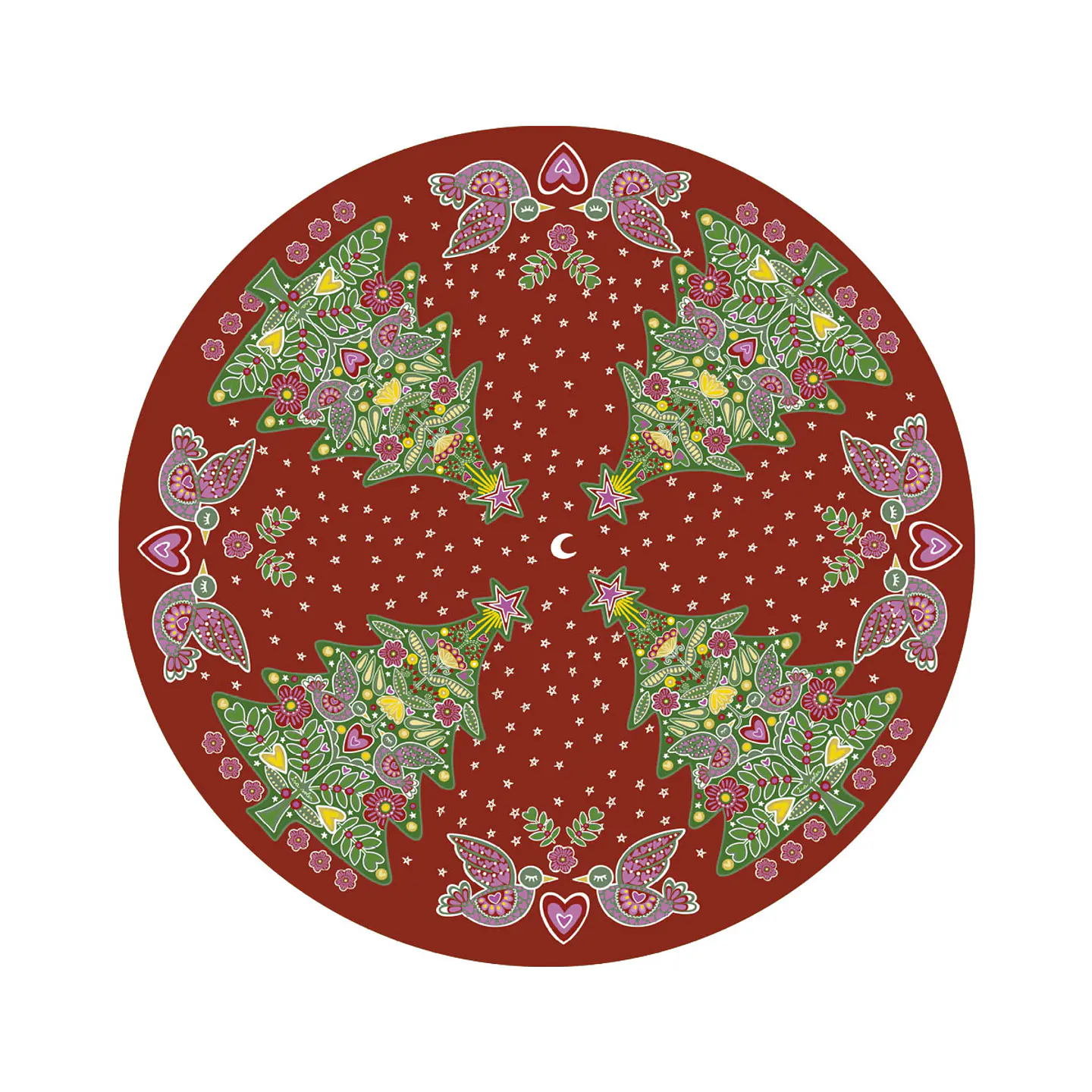 Alfombra ISoler Red Green Xmas Tree Floor Mat Round 140cm 1