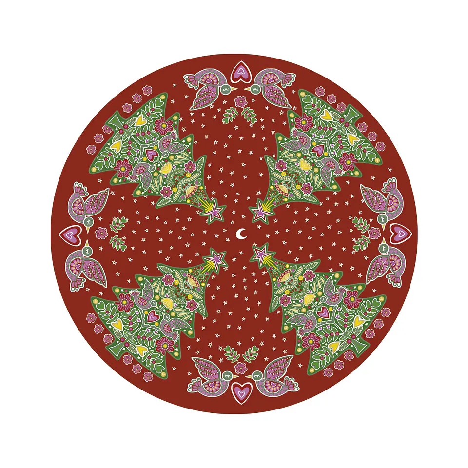 Alfombra ISoler Red Green Xmas Tree Floor Mat Round 140cm 1