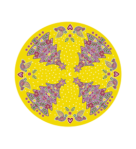 Alfombra ISoler Yellow Purple Xmas Floor Mat Round 140cm
