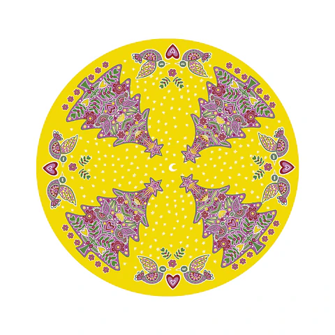Alfombra ISoler Yellow Purple Xmas Floor Mat Round 140cm