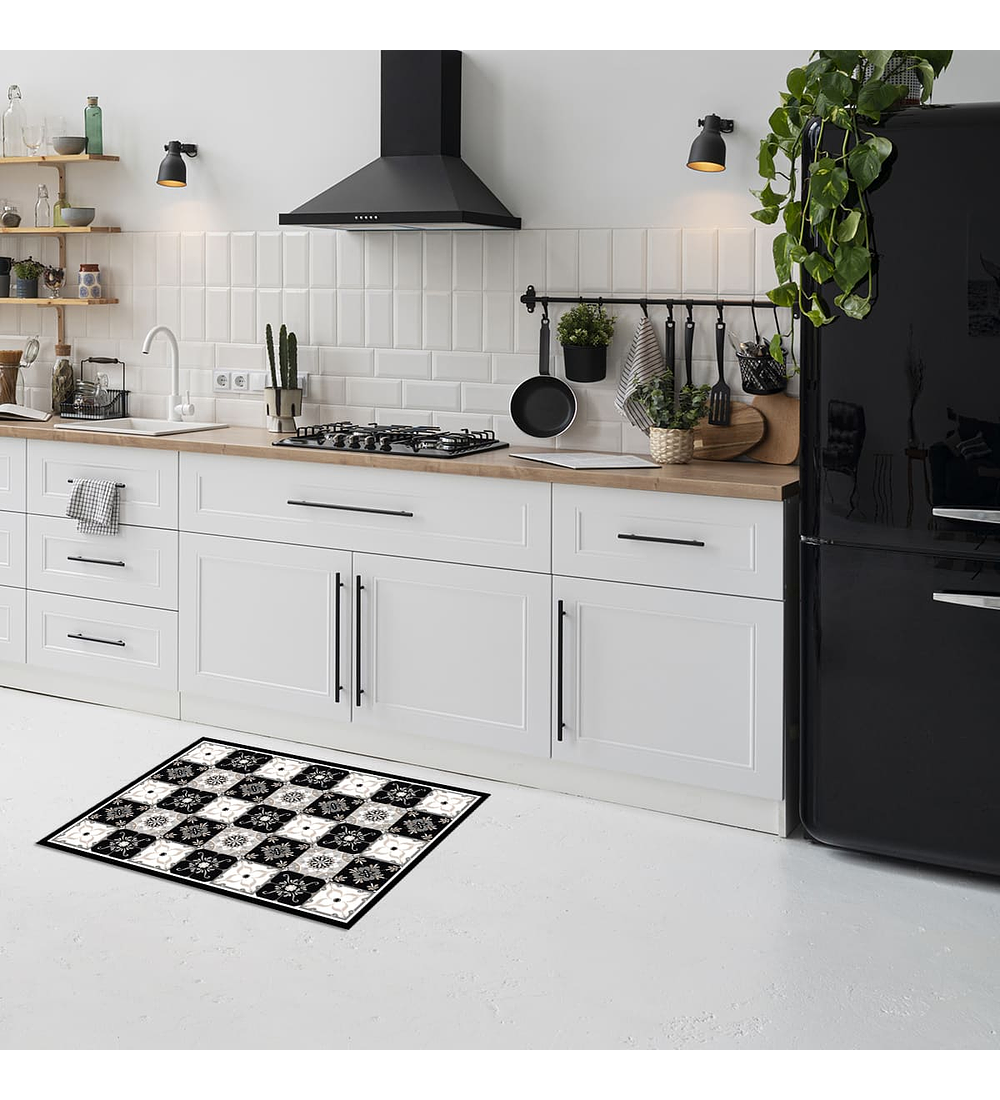 Alfombra Baldosa Clásica Gris 60 x 100 cm