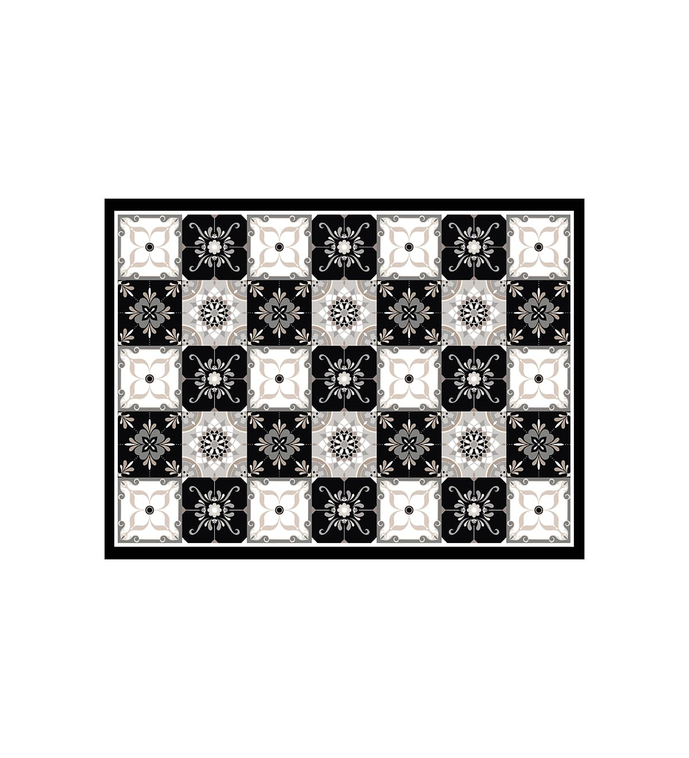 Alfombra Baldosa Clásica Gris 60 x 100 cm