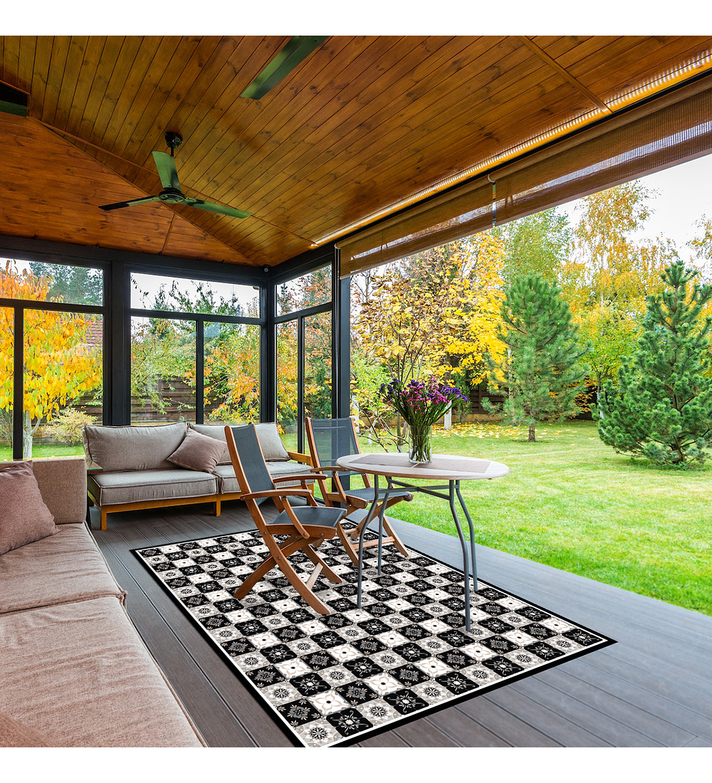 Alfombra Baldosa Clásica Gris 60 x 100 cm