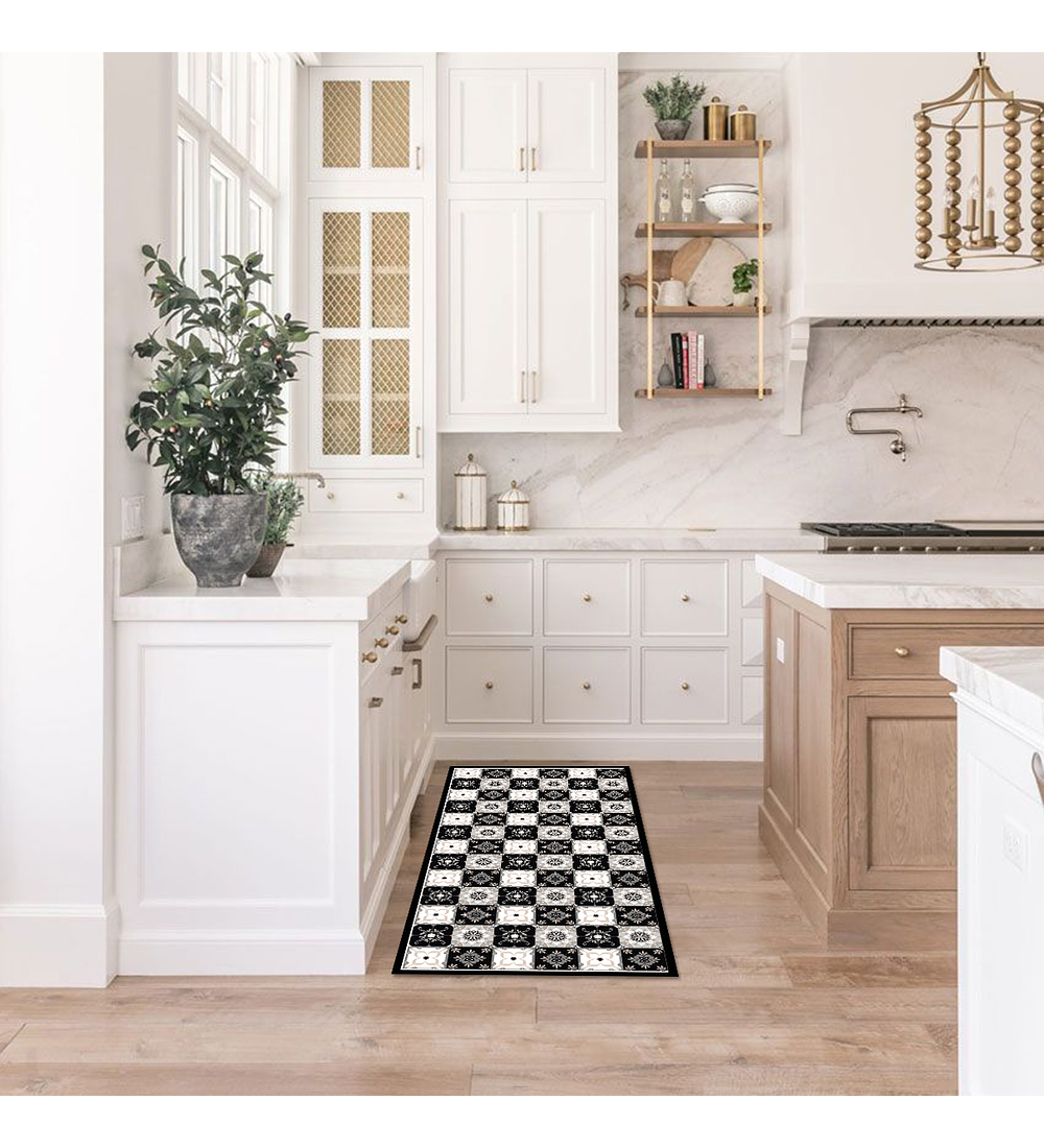 Alfombra Baldosa Clásica Gris 60 x 100 cm