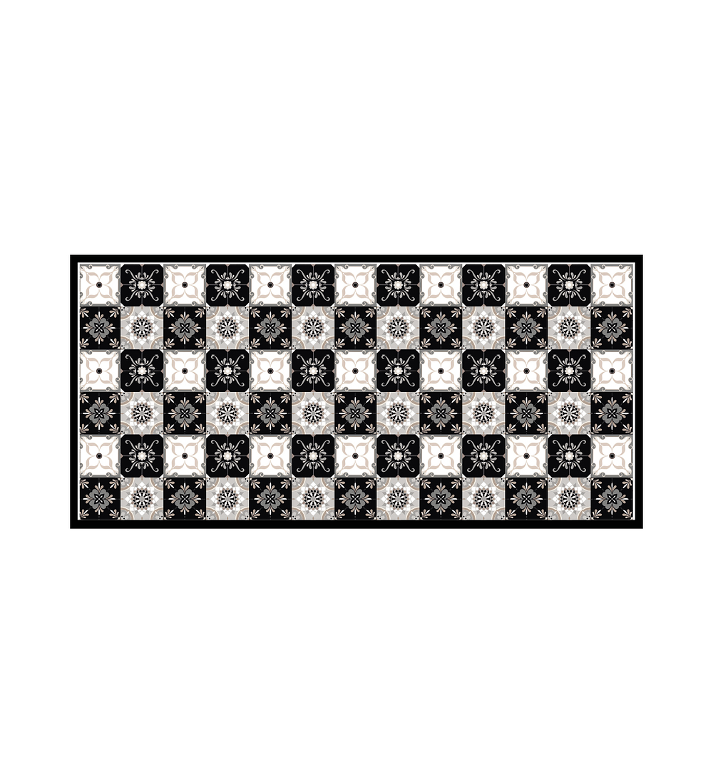 Alfombra Baldosa Clásica Gris 60 x 100 cm