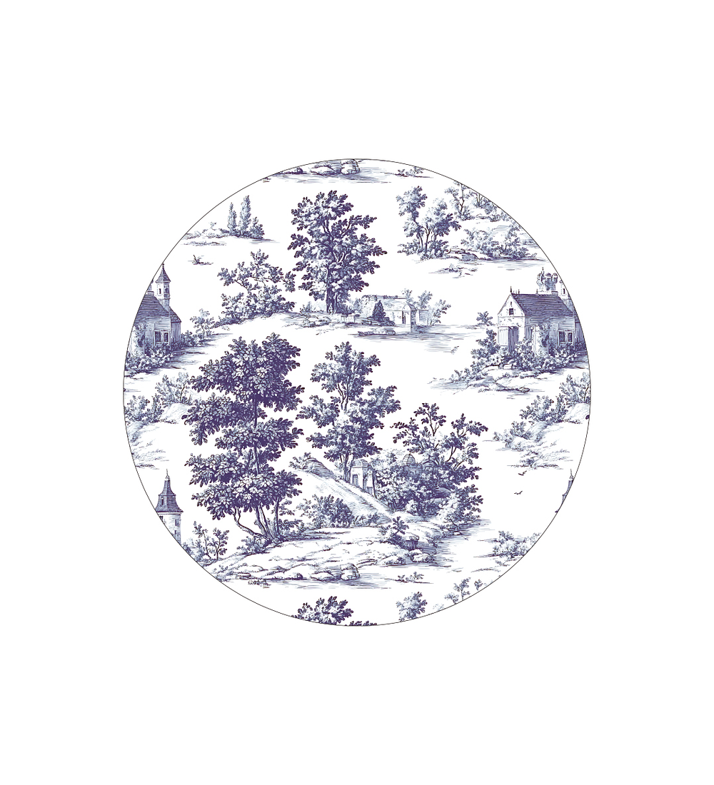 Set 6 Ind Toile Jouy  37cm