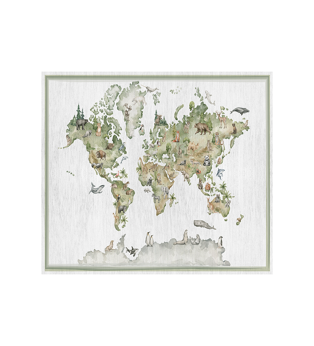 Alfombra Mapa Verde 140 x 160 