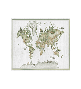 Alfombra Mapa Verde 140 x 160 