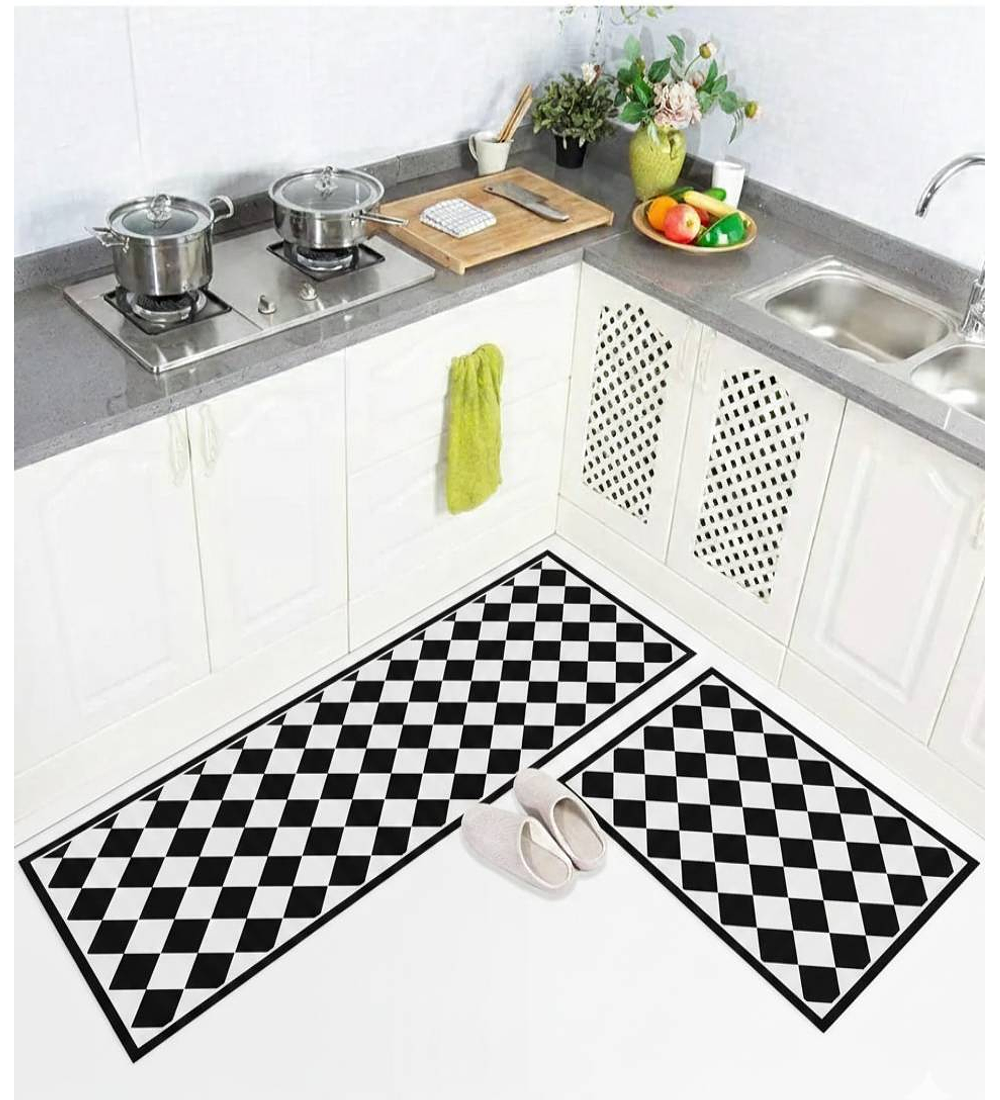 Set 2 Alfombras de Cocina Rombo Dama Classic