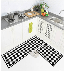 Set 2 Alfombras de Cocina Rombo Dama Classic