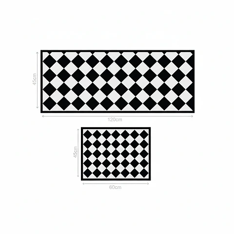 Set 2 Alfombras de Cocina Ultra Delgada Rombo Dama Classic