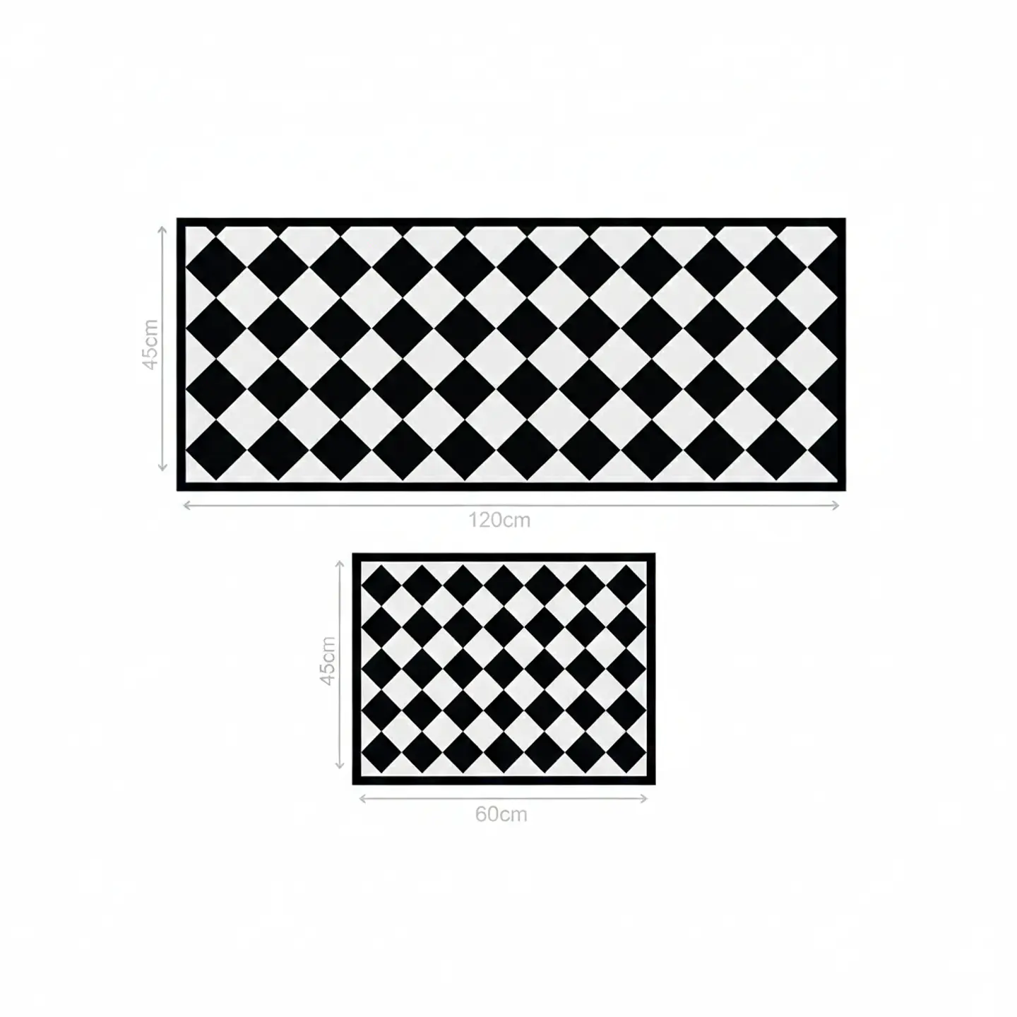 Set 2 Alfombras de Cocina Ultra Delgada Rombo Dama Classic 2