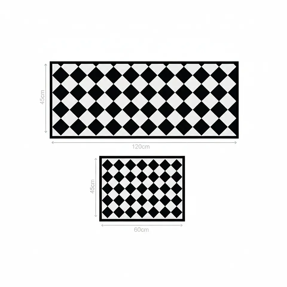 Set 2 Alfombras de Cocina Ultra Delgada Rombo Dama Classic 2