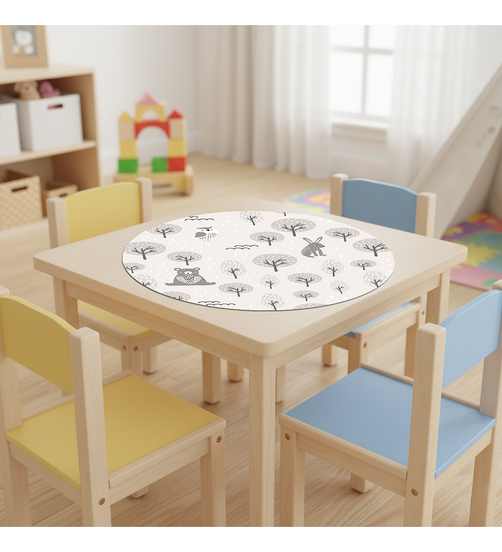 Set 6 indiv Conejo y Oso redondo 37cm