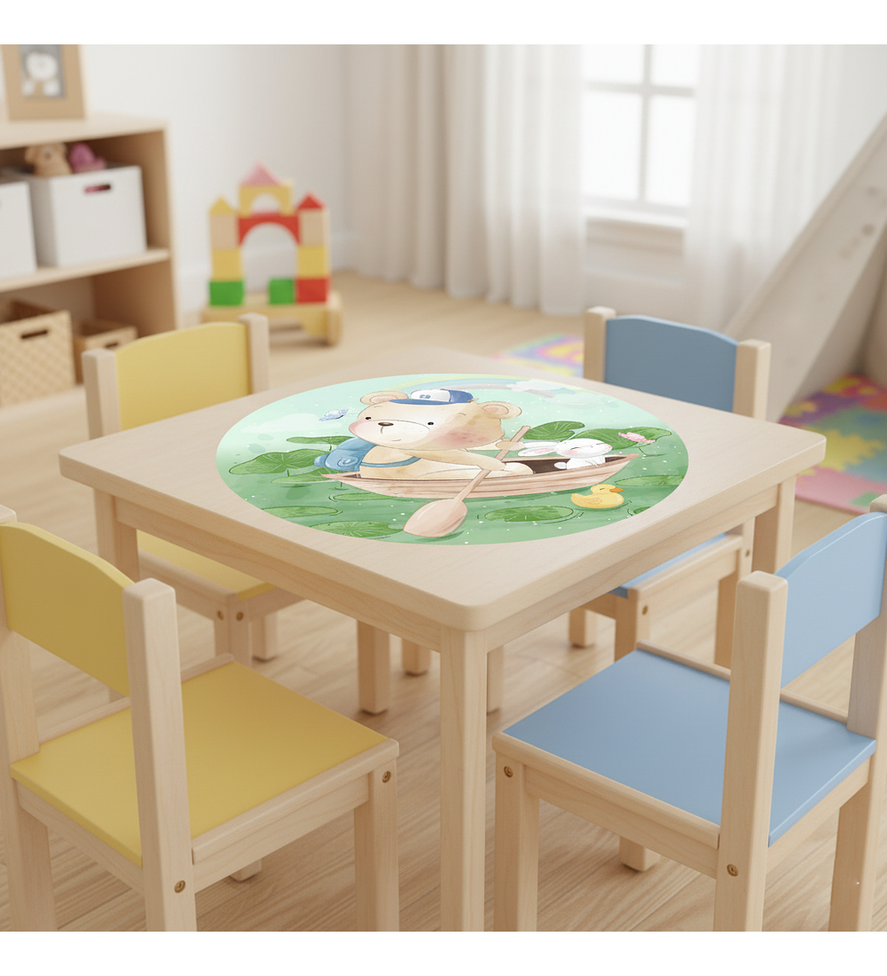 Set 6 indiv Oso en Laguna redondo 37cm