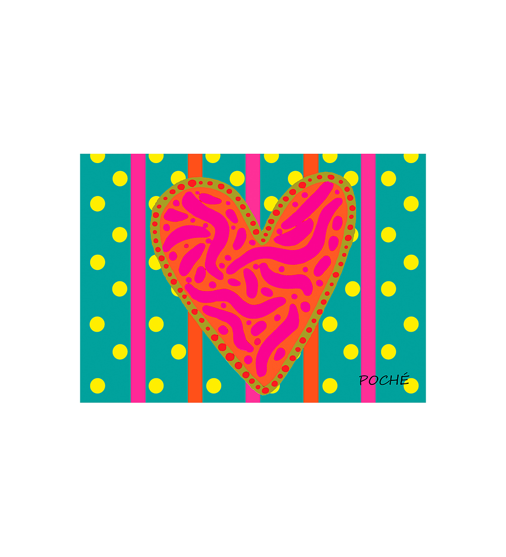 Set 4 Individuales Poche Corazon de Maria