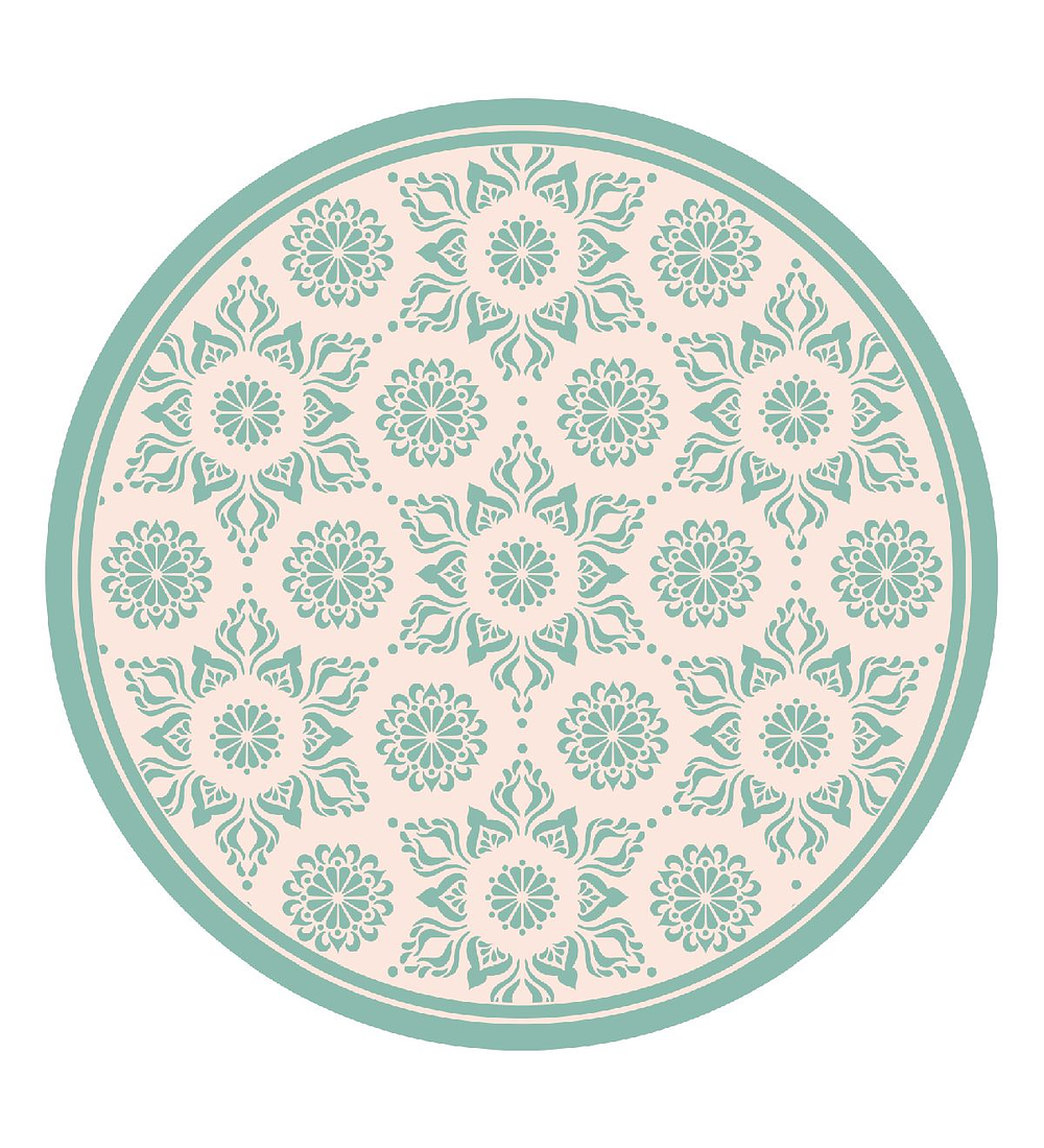 Flor Hindú Turquesa 100 x 100 cm