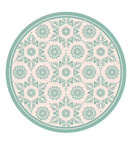 Flor Hindú Turquesa 100 x 100 cm
