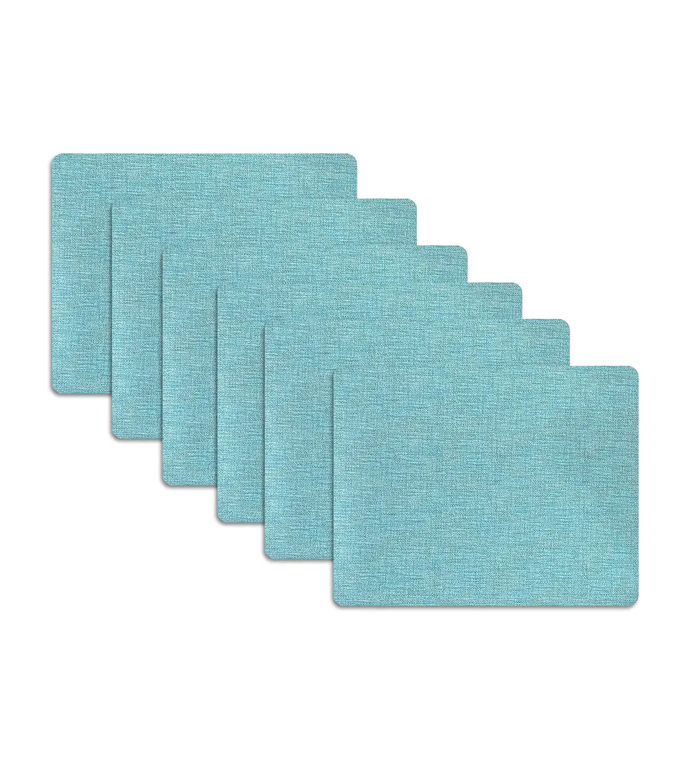 Set 6 Individuales Minimal Celeste