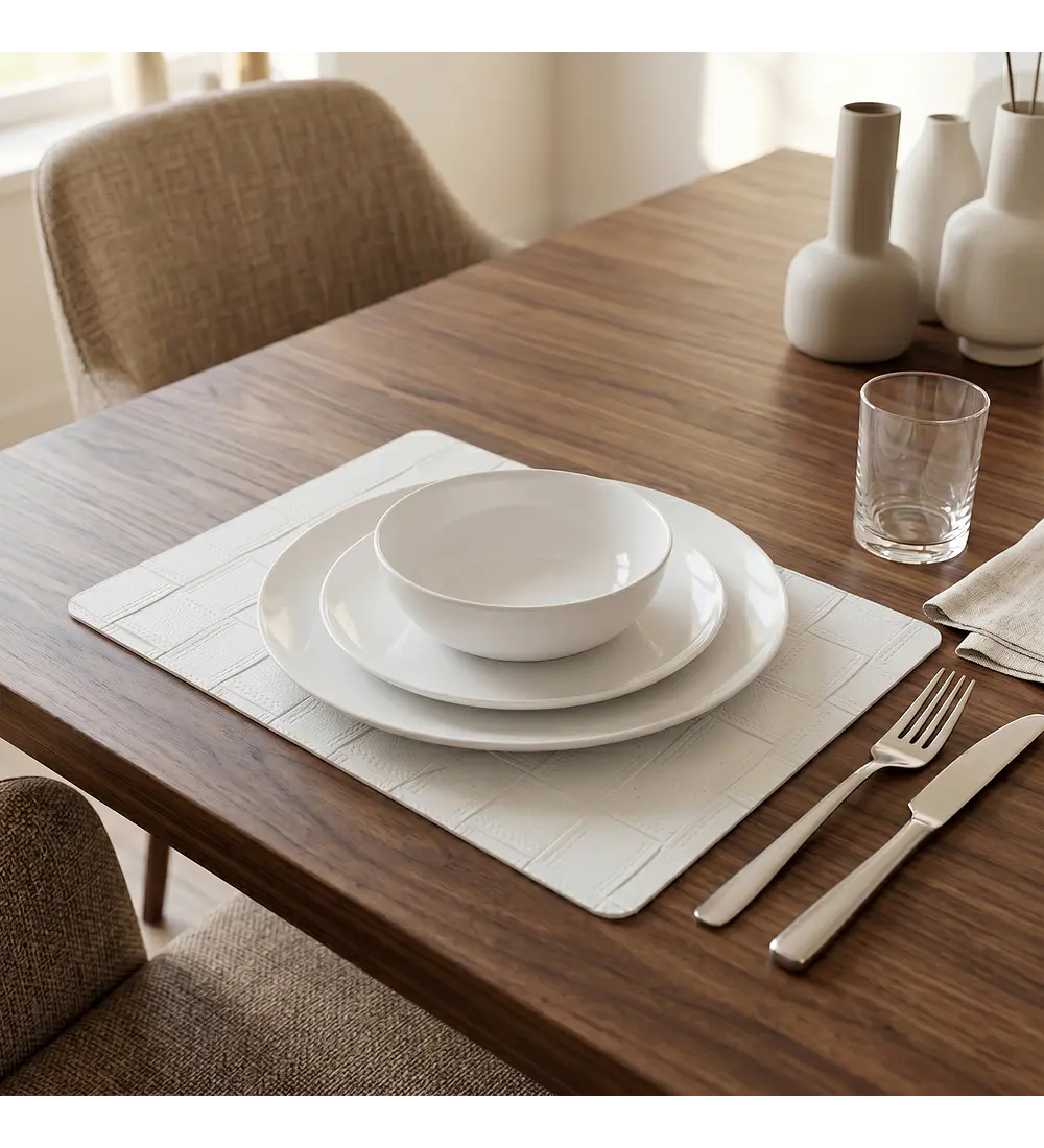 Set 6 Individuales Rectangular Gofré Bone 