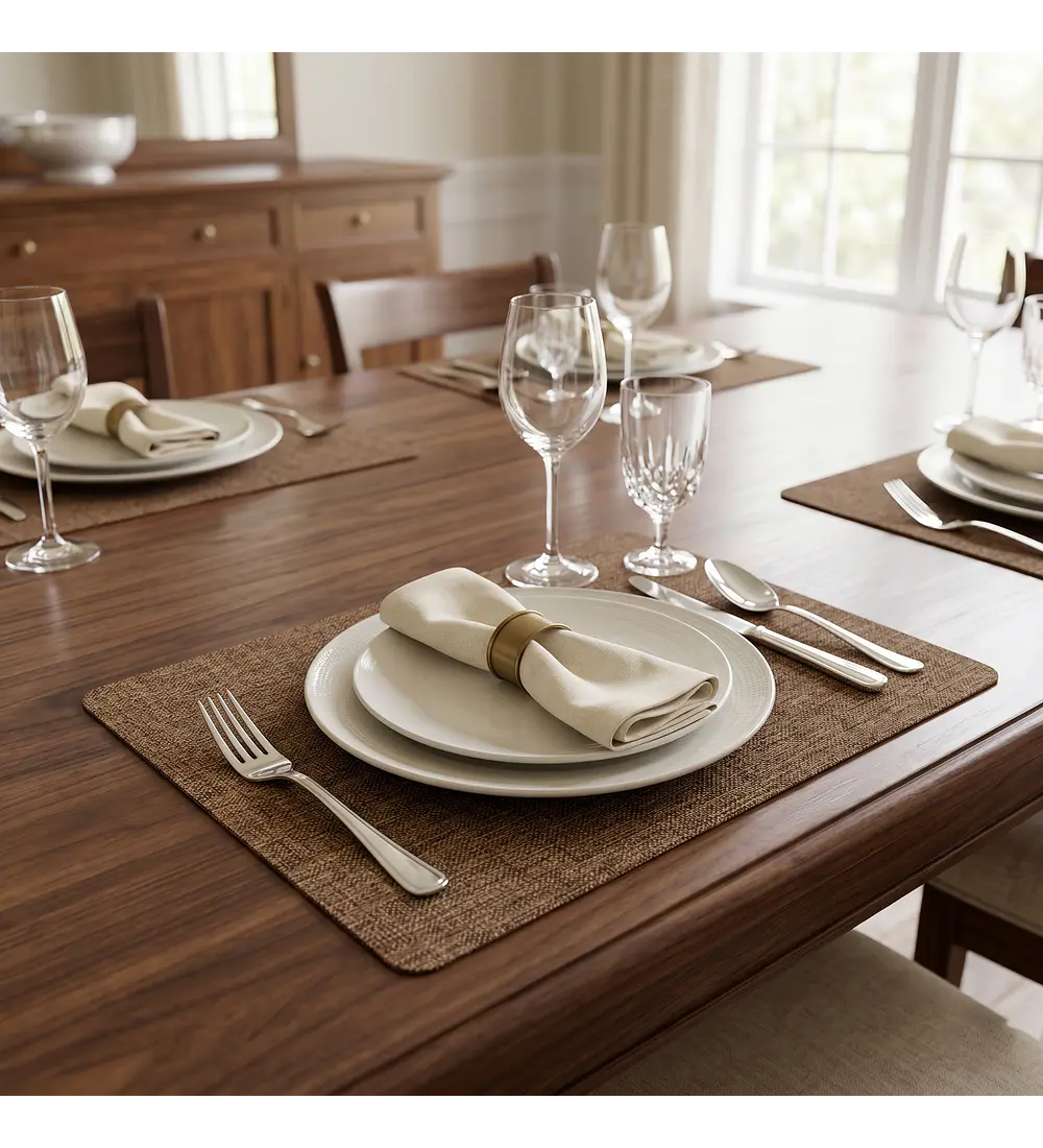 Set 6 Individuales Organik Moka Rectangular  